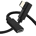 QiCheng&LYS USB C Extension Cable Type C Male to Female Thunderbolt 3 Extension Cable USB 3.1 (10 Gbps) Charging/Sync/ 4K Video/Audio (1.5m Elbow)