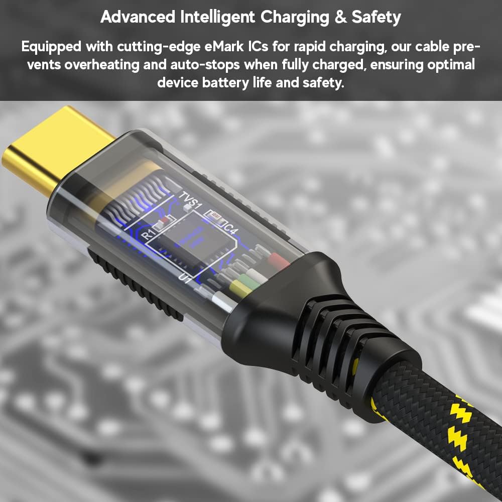 LINKUP USB 4.0 USB C to USB C Cable | Thunderbolt 4/3 Compatible | Type C Charger for MacBook and iPhone | 240W Fast Charging | 40Gbps Data Transfer |