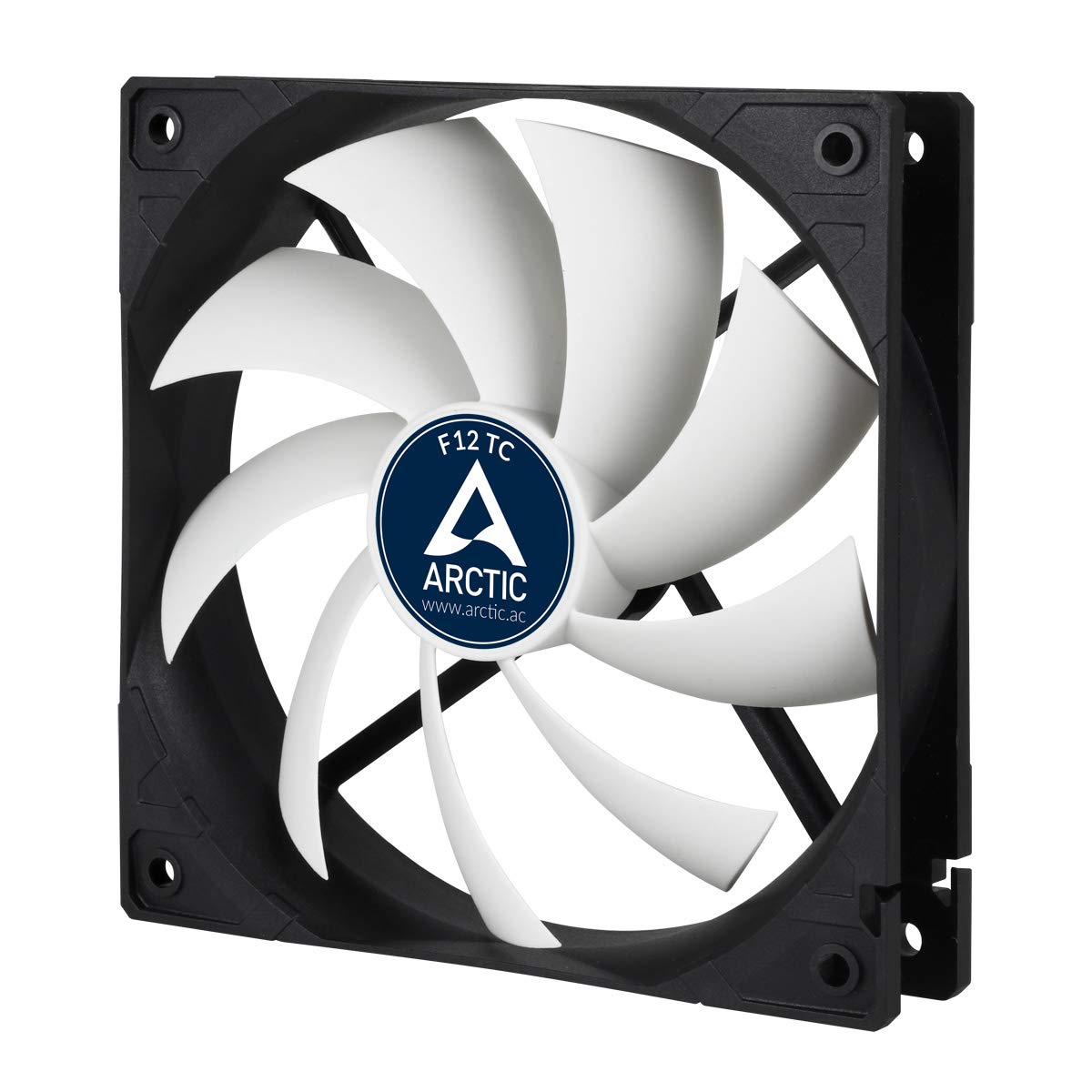 ARCTIC F12 TC - 120 mm Case Fan with Temperature Control, Quiet Motor, Computer, Fan Speed: 300-1350 RPM - Black, White