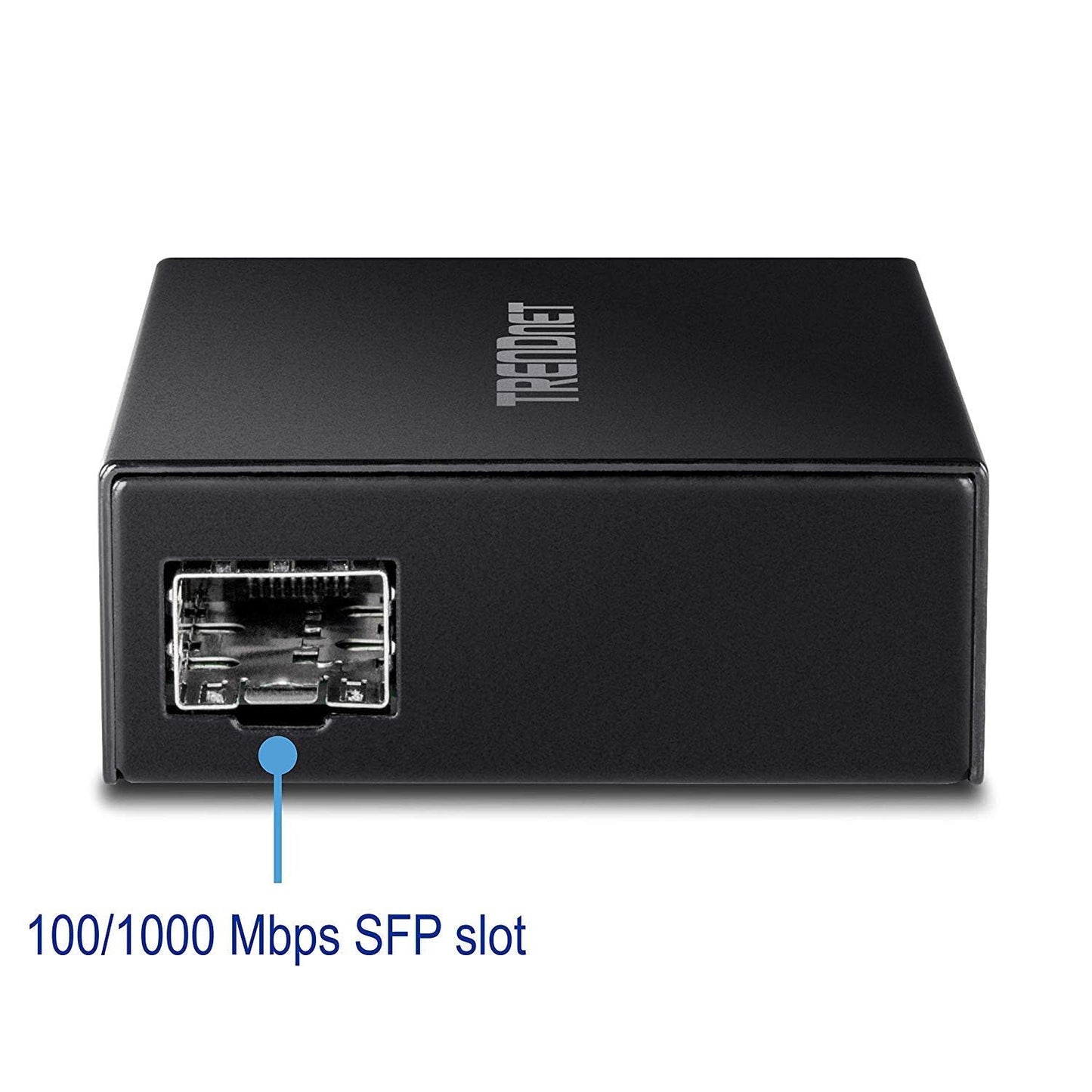 TRENDnet 1000Base-T to SFP Fiber Media Converter, Compact Design, 1000Base-T RJ-45 Port, 1000Base-SX/Lx SFP Slot, Mini Gbic, Multimode, Single-Mode