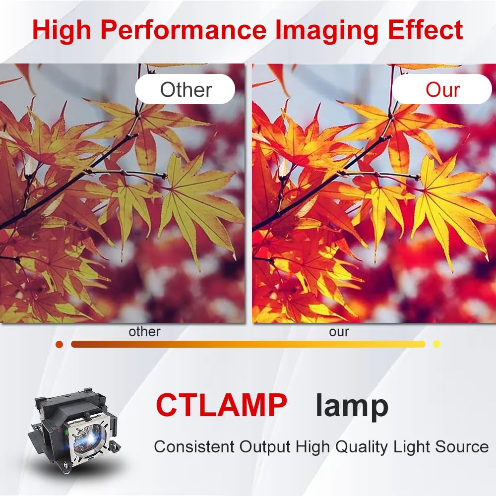 CTLAMP A+ Quality ET-LAV100 Replacement Projector Lamp Bulb with Housing Compatible with PANASONIC PT-VW300 PT-VW330 PT-VX400 PT-VX400NT PT-VX41