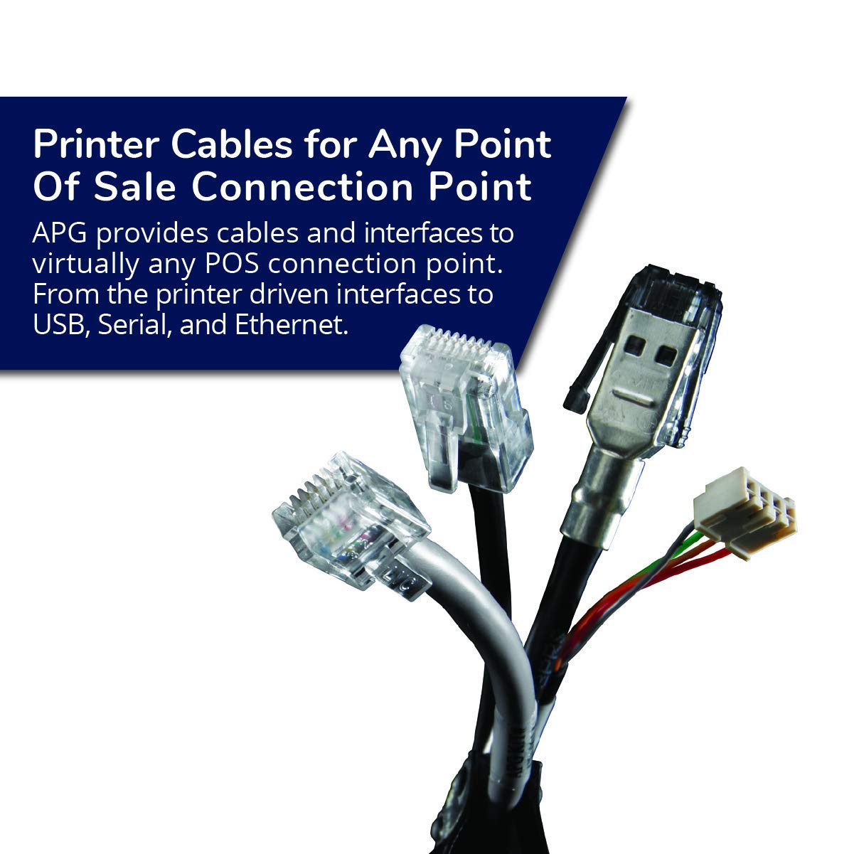 APG Printer Interface Cable | CD-101B | Cable for Cash Drawer to Printer Connection | 1 x RJ-12 Male - 1 x RJ-45 Male | Connects to EPSON and Star