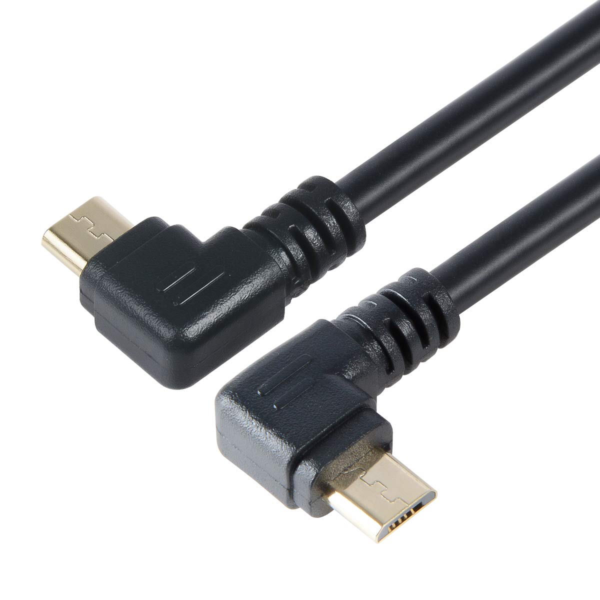 TENINYU Combo-Pack Left / Right Angle USB Cable 5.5 Inches for TV Stick and Power Bank - 90 Degree USB to Micro USB Cable for Roku TV Stick and More