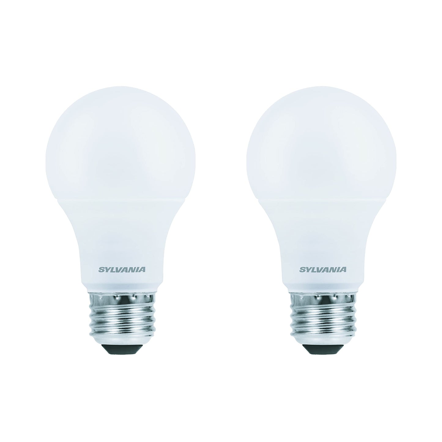 Sylvania LED Light Bulb, 40W Equivalent A19, Efficient 6W, Medium Base, Frosted Finish, 450 Lumens, Soft White - 2 Pack (74077)
