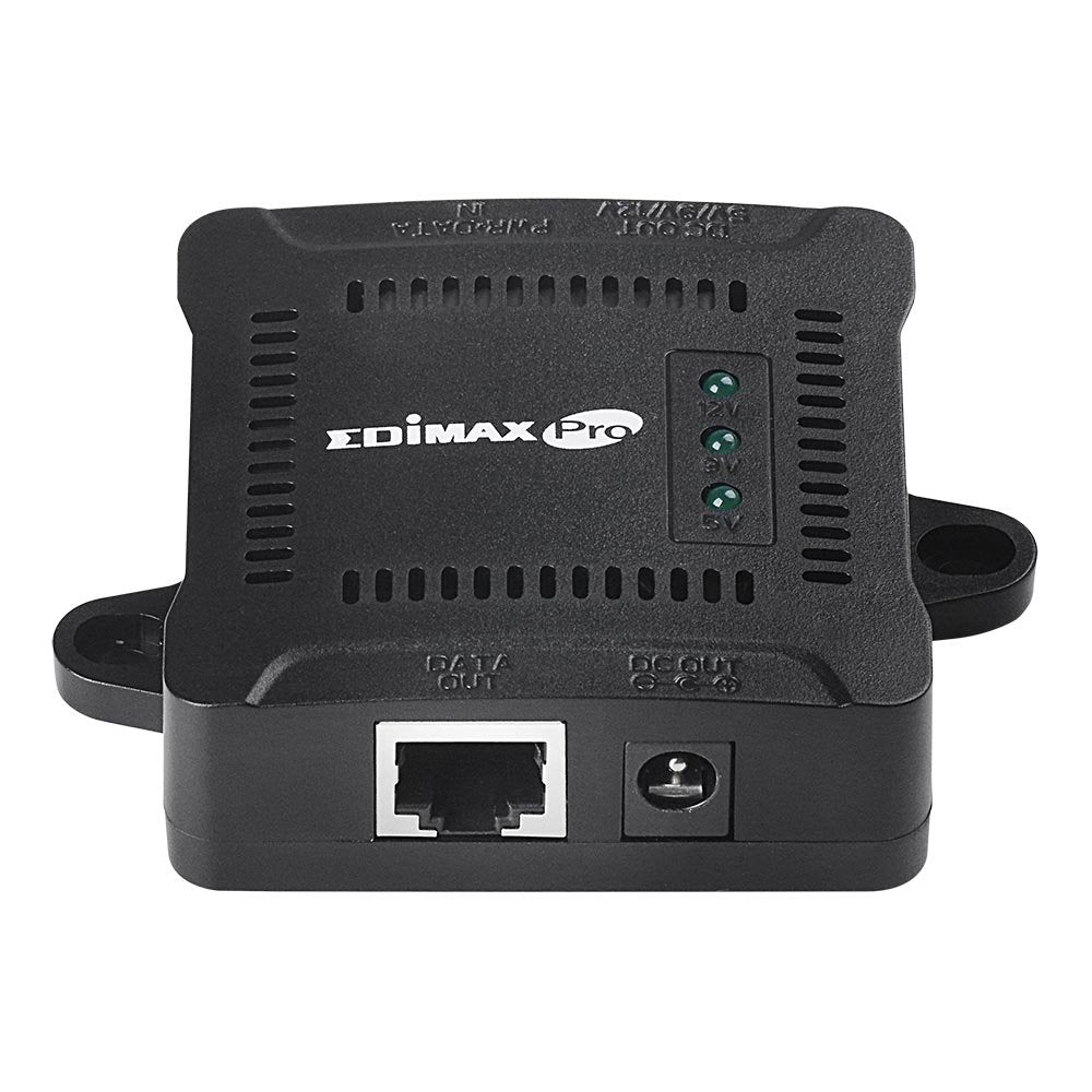 Edimax Pro Compact Gigabit PoE+ Splitter with Adjustable 5/9/12V x 2A Output, IEEE 802.3at, Delivers Data and Power from PoE Runs to Non-PoE Devices
