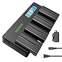 NEEWER 4 Packs 7.2V 2600mAh NP-F550 Replacement Batteries with 4 Channel Battery Charger & Power Adapter, Compatible with NP-F550/750/770/970 FM500H