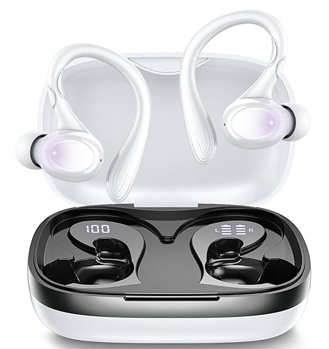 GJB Wireless Earbuds, 60H Playback Bluetooth 5.3 Headphones,Noise Cancelling Wireless Headphones with LED Battery Display, Mics Clear Call, IPX7…