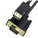 Dafensoy Displayport to VGA Cable 6 FT, Gold Plated DP Male to VGA Male Cable 1080P@60Hz Suitable for Connects DP Port from PC, Desktop, Laptop