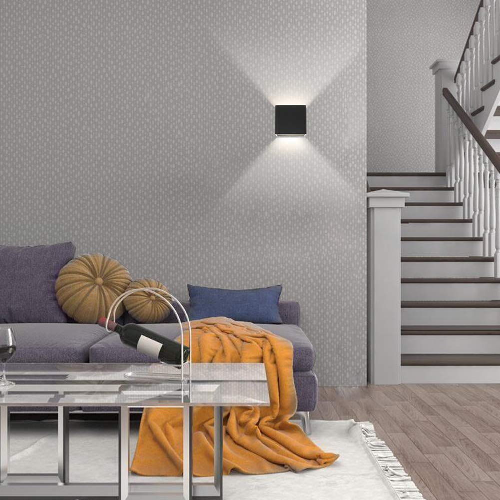 Aipsun Square Matte 10W LED COB Modern Up and Down Wall Light Indoor Wall Mount Sconce Pathway Staircase Bedroom Reading Living Room Balcony Home