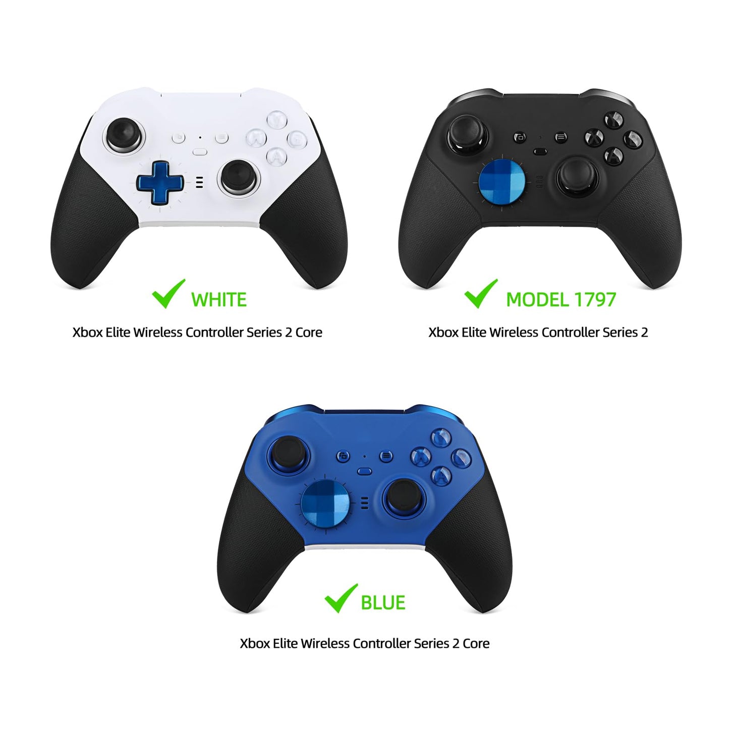 13 in 1 Metal Thumbsticks for Xbox One Elite Series 2, Elite Series 2 Core Controller Parts, Gaming Accessory Replacement, Metal Mod 6 Swap Joysticks