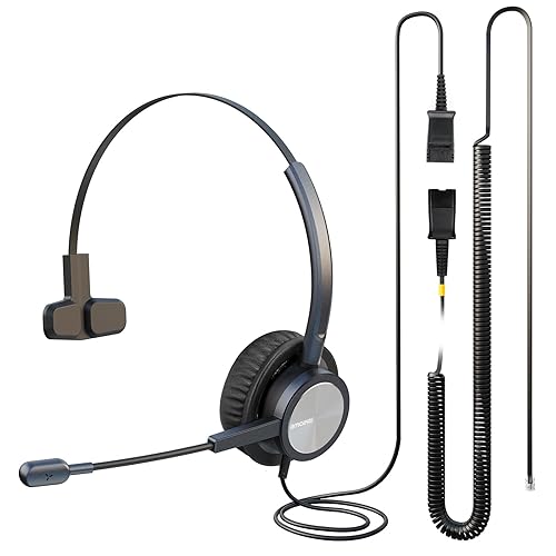 EMAIKER Cisco Landline Phone Headset One Ear Office Wired Telephone Headset with RJ9 Jack Works for Cisco CP-7841 7931G 7940 7941G 7942G 7945G 7960