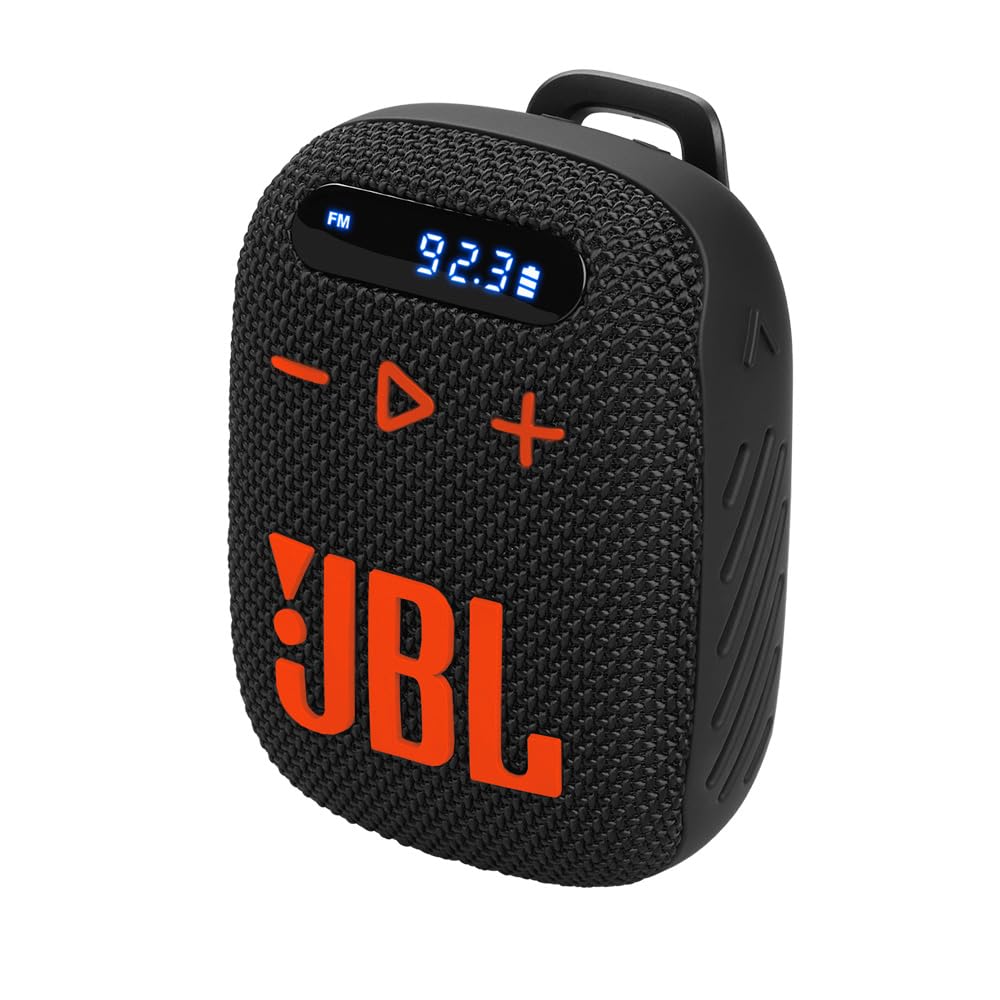 JBL Wind 3 FM Bluetooth Handlebar Speaker (Black/Orange)