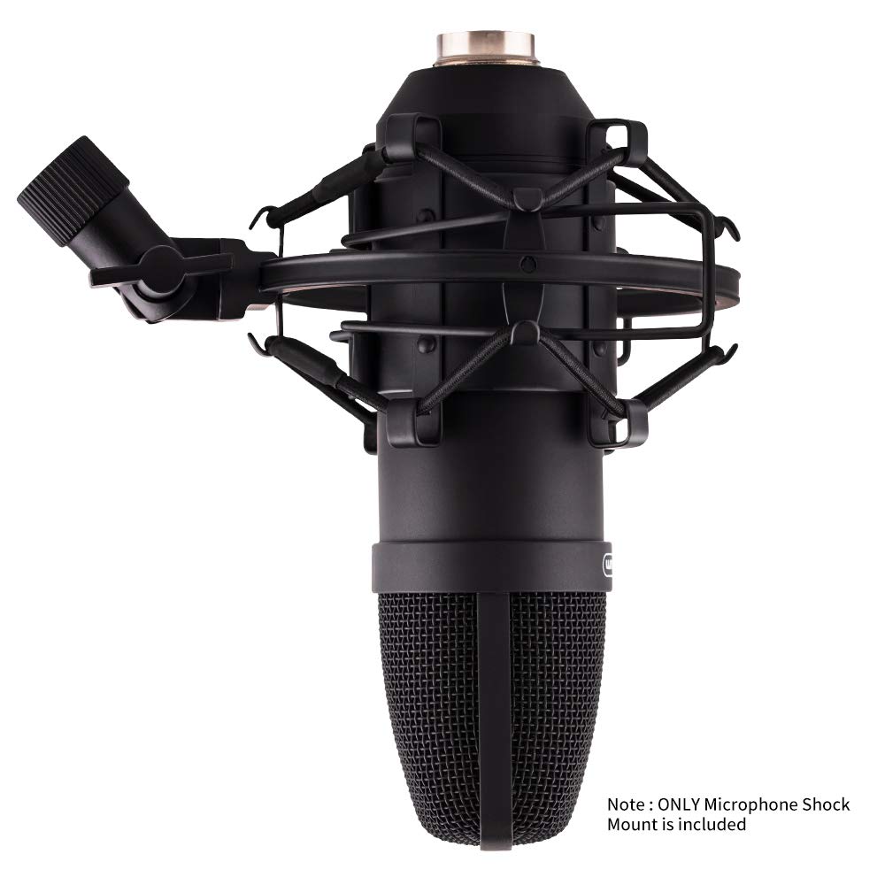 LYRCRO Microphone Shock Mount, Mic Anti-Vibration Suspension Shock Mount Holder Clip for 44mm-49mm Diameter Condenser Mic like MXL V67G V67i V69M V87