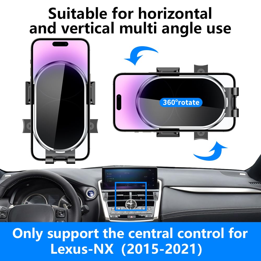 YEGZA Car Phone Holder for 2015-2021 Lexus NX 200t 300 300h F SUV Auto Accessories Navigation Bracket Interior Decoration Dashboard Cell Mobile Phone