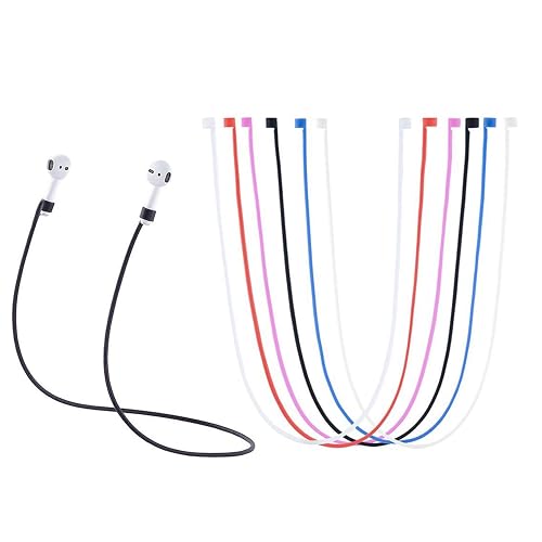 MOTANAR AirPods Straps, Soft Silicone Sport Earphones Anti-Lost Strap, Colorful Wire Cable Connector for Apple Airpods Wireless Bluetooth Earphones
