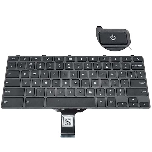 Dell Chromebook 11 Keyboard Replacement 3100/3110/3120/5190 Series (Model 005PY8 00D2DT 03G0H0 PK132FG3A00 SG-92620-XUA) | US Layout with Power Key