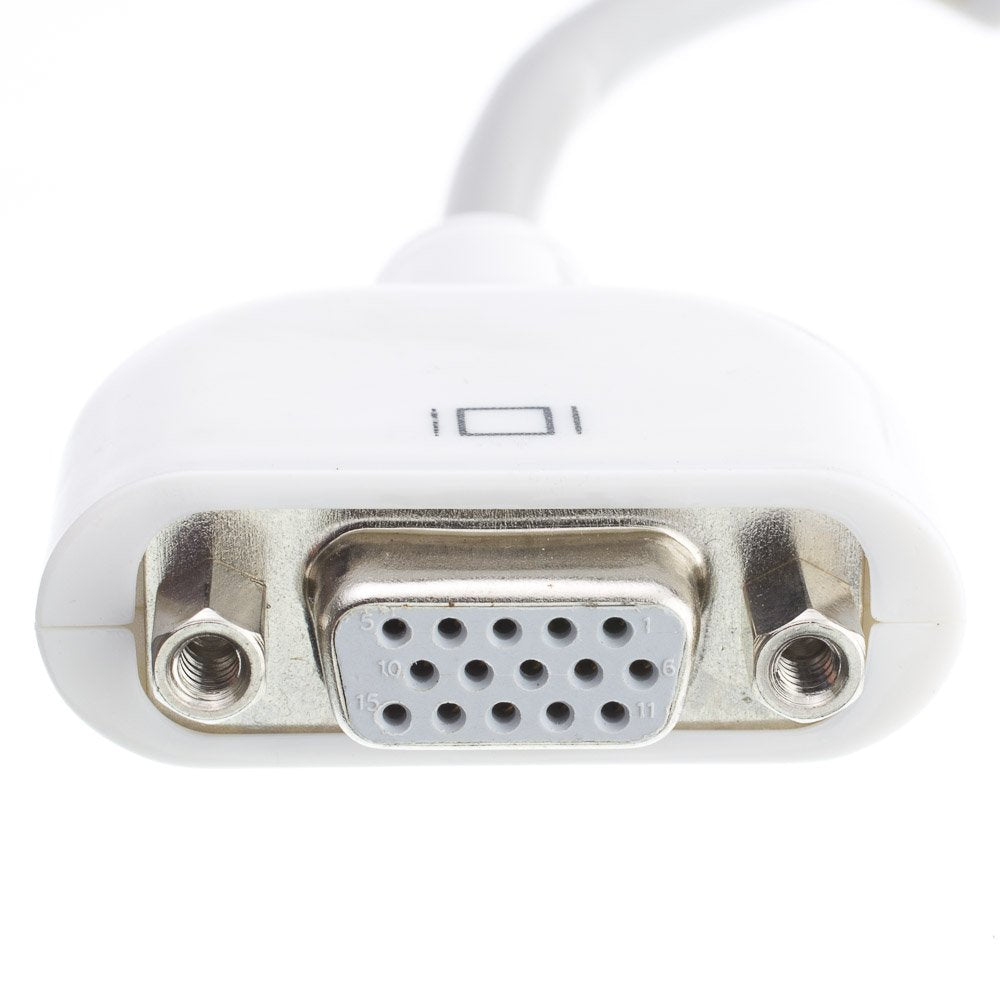 Mini-DVI to VGA Adapter Cable, Mini-DVI Male to HD15 Female, 6 inch