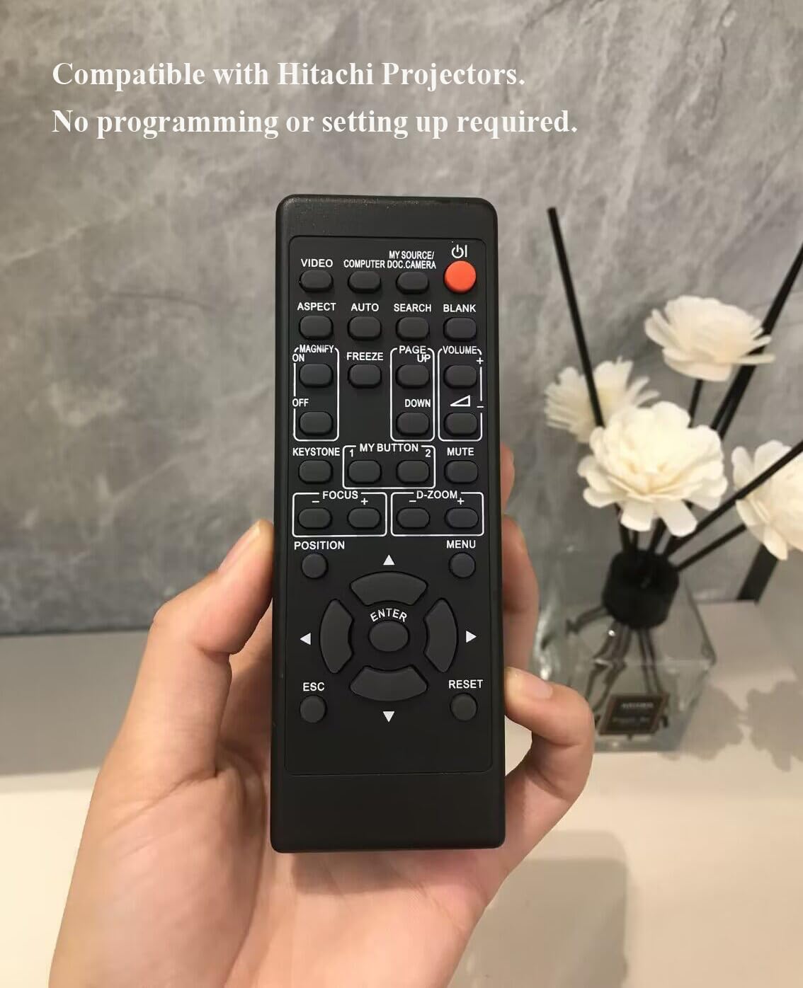 Replacement Remote Control for Hitachi Projectors CP-X206 CP-X250 CP-X253 CP-X255 CP-EX250 CP-EX250N CP-WX3014WN CP-X2530WN CP-BX301WN CP-CW251WN
