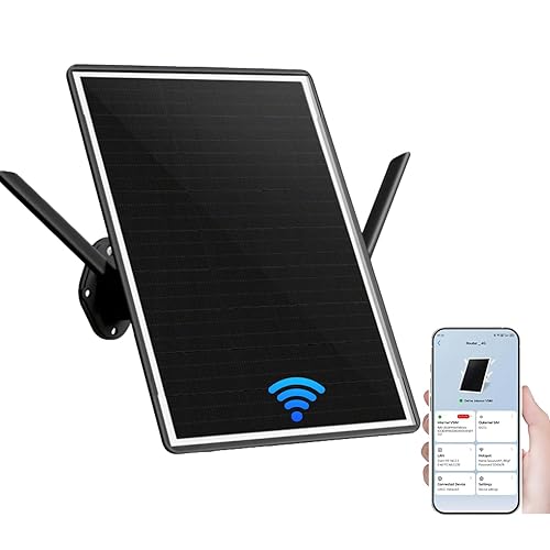 Solar Outdoor 4G Router WiFi Extender SIM/VSIM Support, 20000mAh Battery & 15W Solar Panel, 2.4GHz 300Mbps Wireless Signal Booster, APP Control