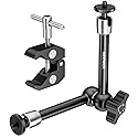 NEEWER 9.8"/25cm Adjustable Magic Arm with Super Clamp, 1/4" & 3/8" Threads, 1/4" Screws for Flash/LED Light/Microphone/Monitor, Compatible