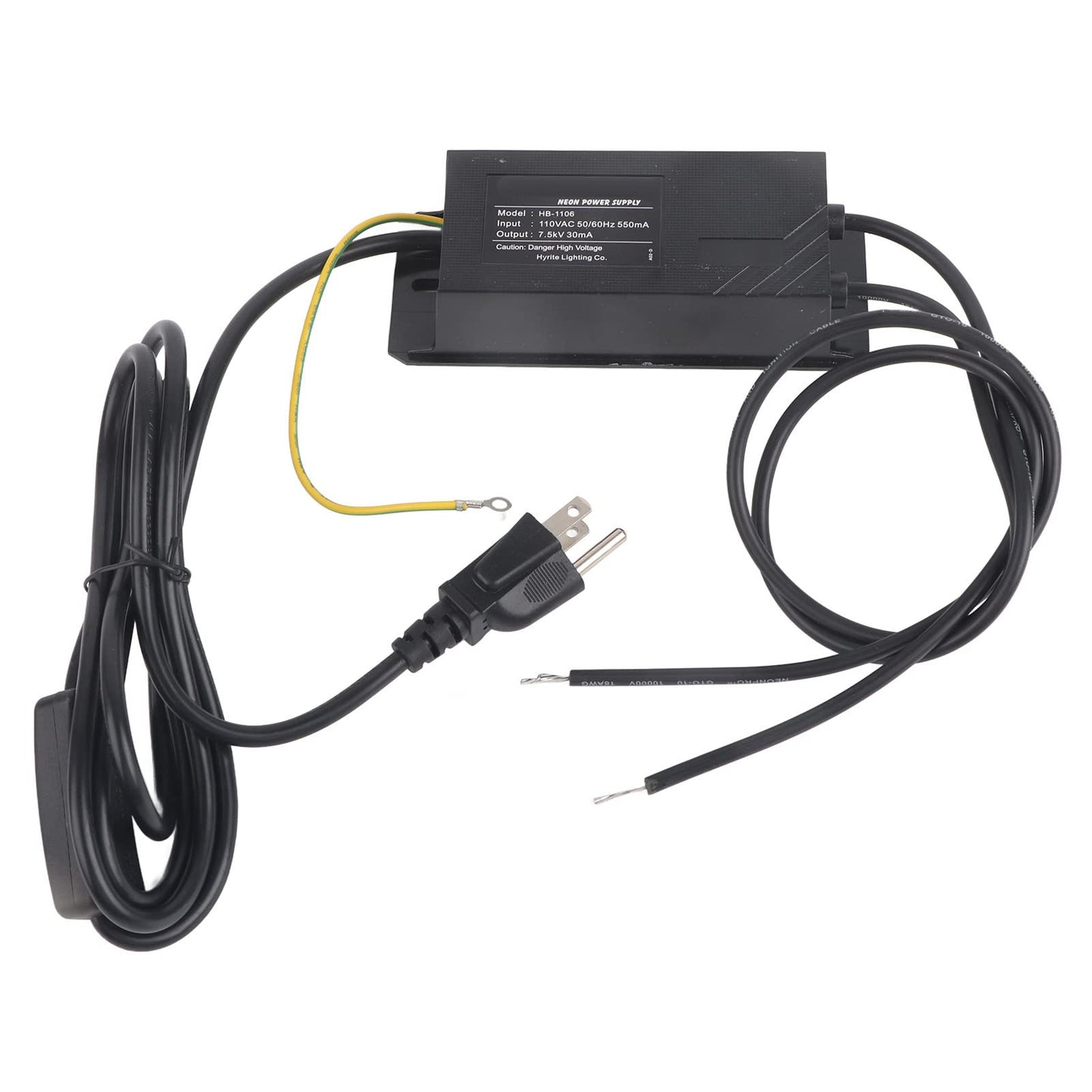Neon Light Transformer Power Supply Rectifier Kit Walfront 7.5KV 30mA 110V Black Neon Transformer Power Electronic Neon Light Signs Bar Lights