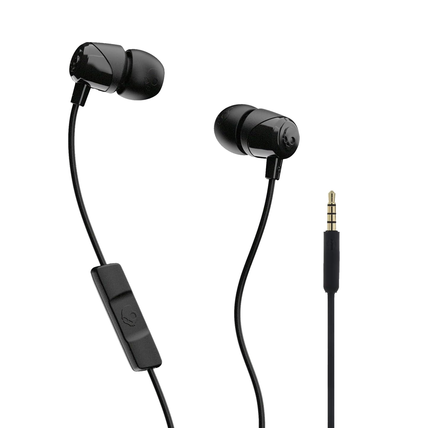 Skullcandy Jib Wired Earbuds with 3.5mm AUX Plug, Noise Isolating Fit, In-Line Microphone Call and Track Control, Convenient for Travel - Black