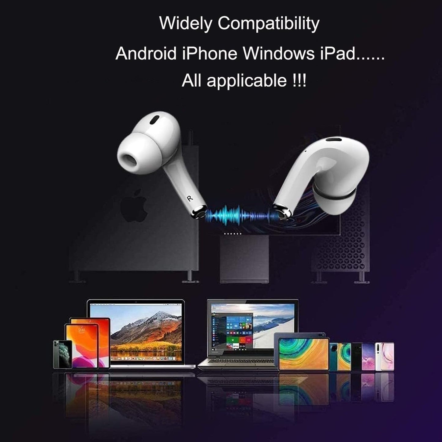 RYNDAO Wireless Earbuds with Active Noise Cancelling, Bluetooth 5.3 Headphones with Charging Case, in-Ear Earbud Built-in Mic, IPX7 Waterproof, 40H