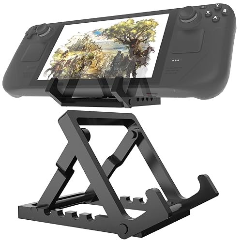 ?Upgraded? Stand Dock Compatible with Steam Deck, Switch/OLED/Lite, Logitech G Cloud, Five Angle Adjustable Non Slip Desktop Stand Base for Stean