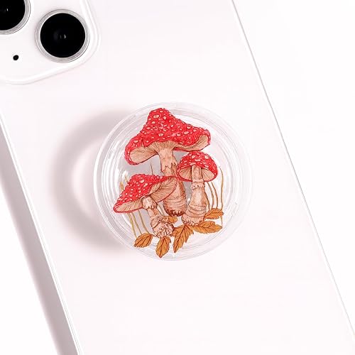 Mushroom Phone Grip, Cute Little Mushroom, Rare Mushroom, Mushroom Lover, Transparent Resin Folding Elastic Cell Phone Holder for Kindle e-Readers