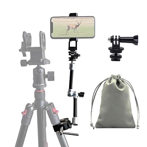Camera Arm for Hunting,C-Clip Magic Arm Cell Phone Holder for Self Filming Hunts Tripod Compatible Gopro,Trail Camera, iPhone, Mevo Start