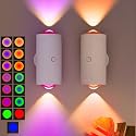 LED Wireless Wall Sconce with Color Changing, Motion Sensor Light Indoor, 1500mAh Rechargeable Battery Operated Wall Sconces for Bedroom Bedside