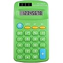 Green Mini Calculator 8 Digits with LED Large Screen Big Button, Pocket Calculator for Office, Home, School Office Electronics Easy to Carry