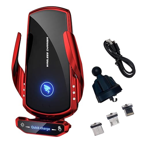 Wireless Car Charger Mount Automotive Electric Induction 15W Fast Charging Auto Clamping Car Phone Holder Mount Wireless Charging Mount Air Vent Phone