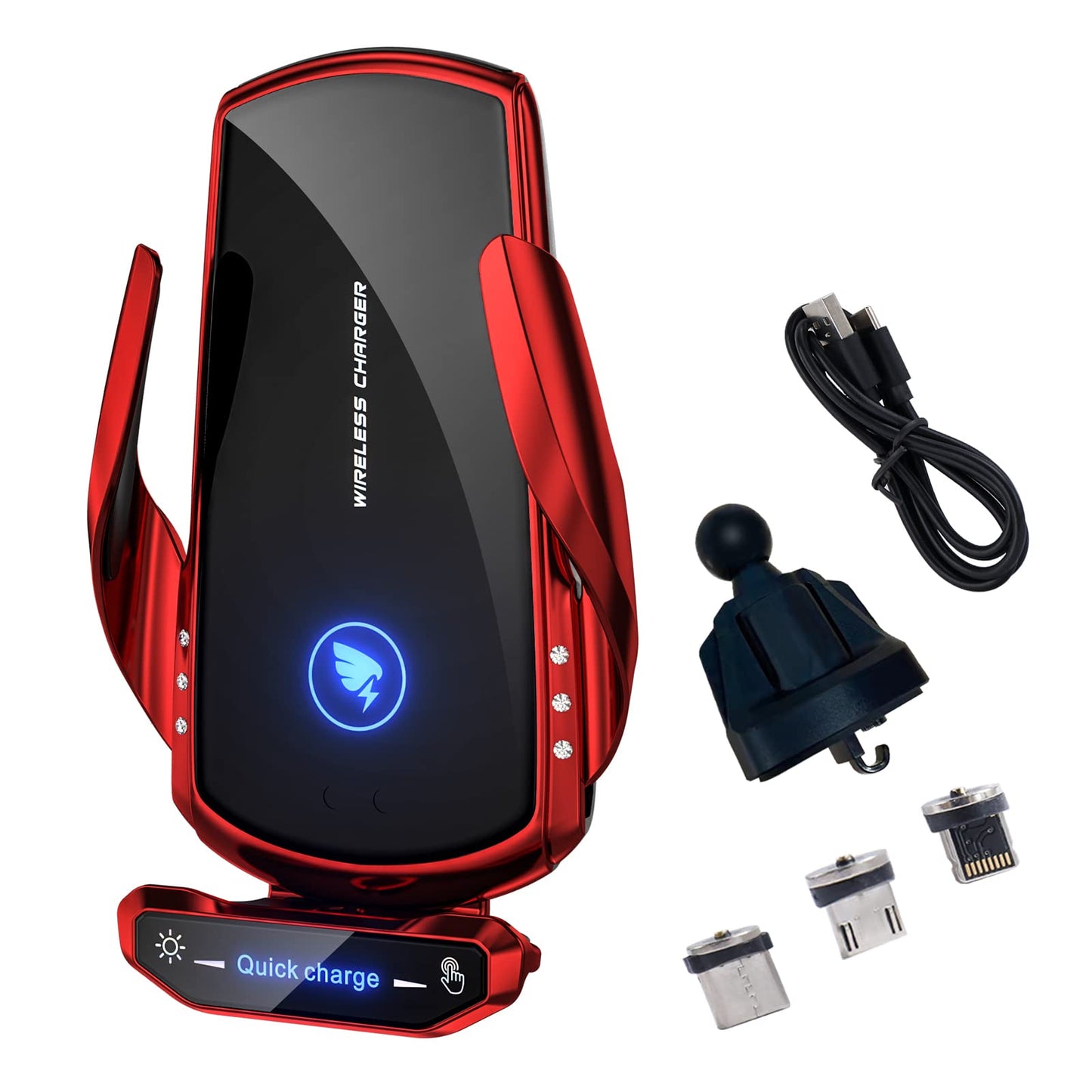 Wireless Car Charger Mount Automotive Electric Induction 15W Fast Charging Auto Clamping Car Phone Holder Mount Wireless Charging Mount Air Vent Phone