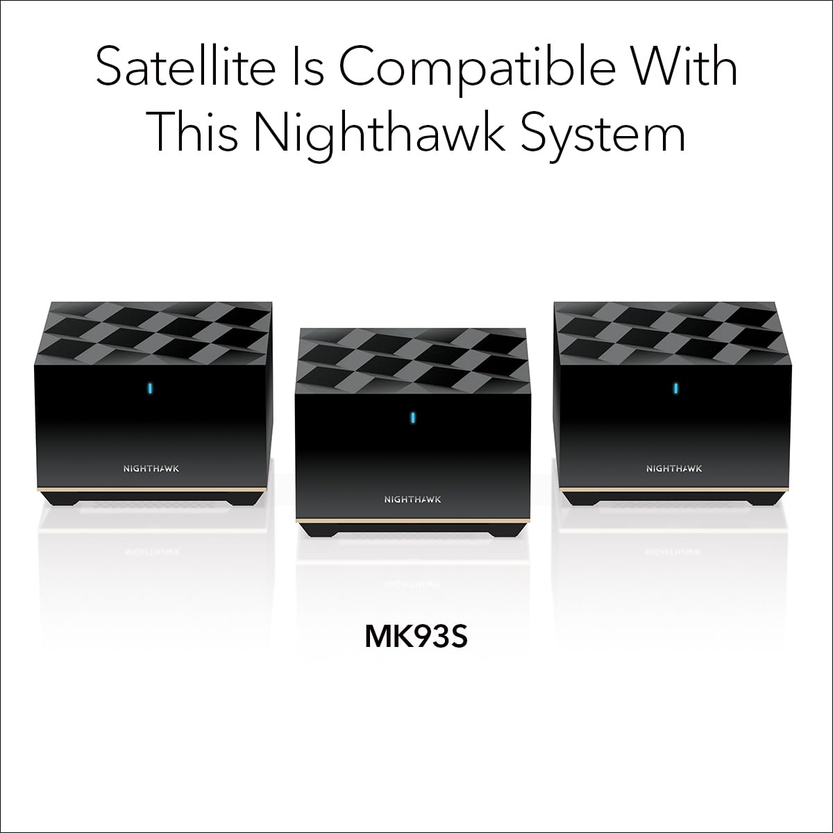 NETGEAR Nighthawk Tri-Band Whole Home Mesh WiFi 6E Add-on Satellite (MS90) - Works with Your Nighthawk MK93S System - Adds Up to 2,500 sq. ft