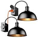 Bdrofn 2-Pack Outdoor Wall Sconces, Exterior Farmhouse Gooseneck Barn Light, Vintage Matte Black Outside Wall Lighting Fixture, Anti-Rust Waterproof