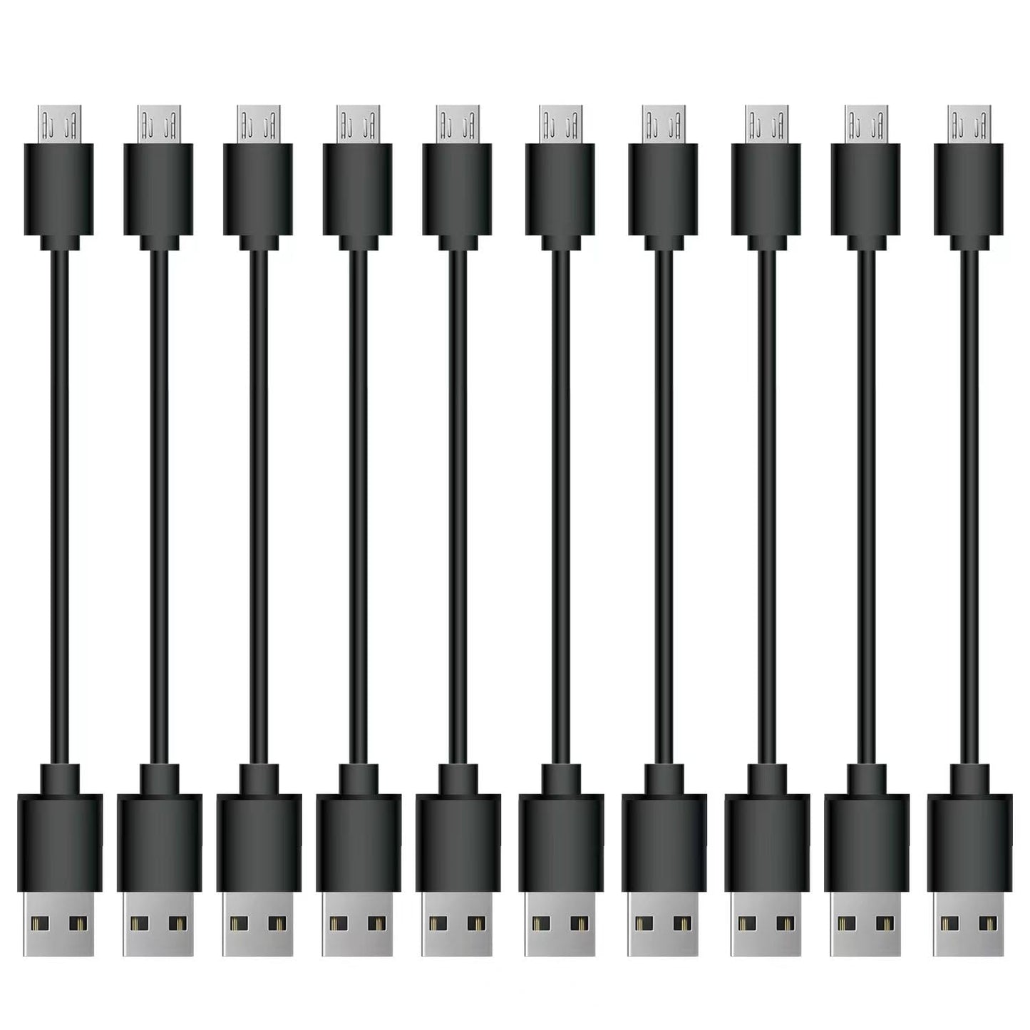 AGIPAXX Short Micro USB Cable,10 Pack 0.5FT USB 2.0 Cables Black
