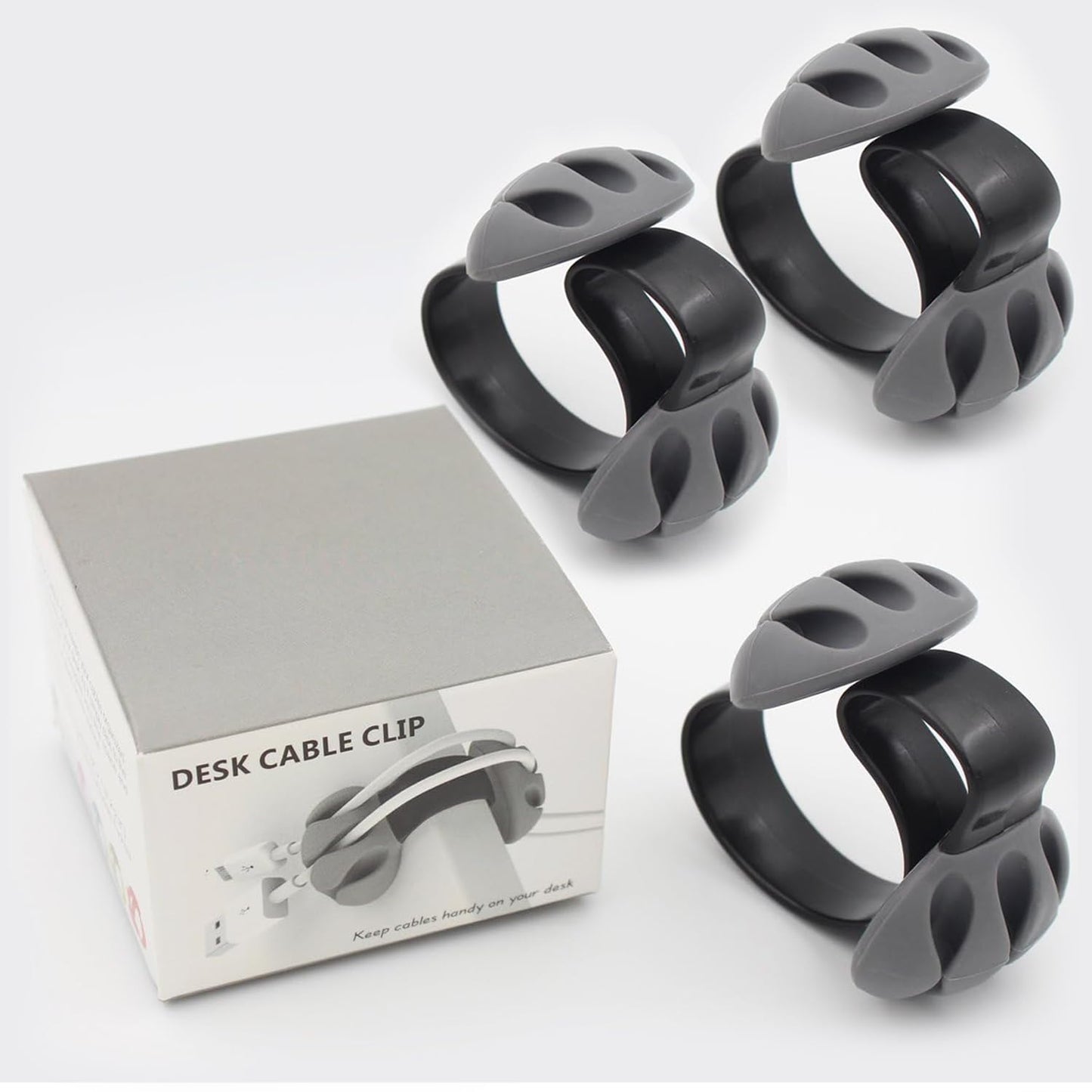 Jiulory Cable Holder - Cord Organizer - Cable Management Clips - Wire Holder System -3 Packs Multipurpose Cable Clips for Phone Chargers, USB Cables