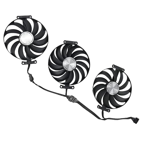 inRobert 95MM T129215SU 12V 0.5A 7Pin Graphics Card Fan for ASUS ROG Strix RX 6700XT 6800 RTX 3070 3080 3090 Gaming Video Card (Full Set Fan)
