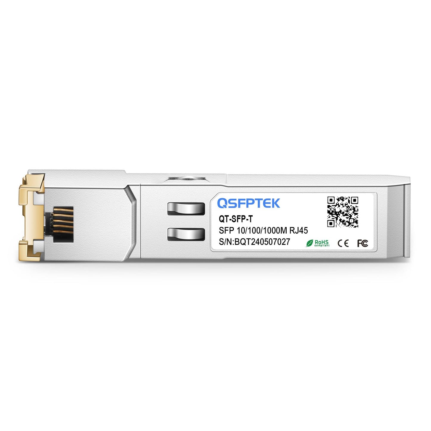 QSFPTEK 1.25G Gigabit SFP Copper RJ45 Module, SFP to RJ45, 10/100/1000BASE-T Mini-GBIC, Ethernet Transceiver for Ubiquiti UF-RJ45-1G, Supermicro,up