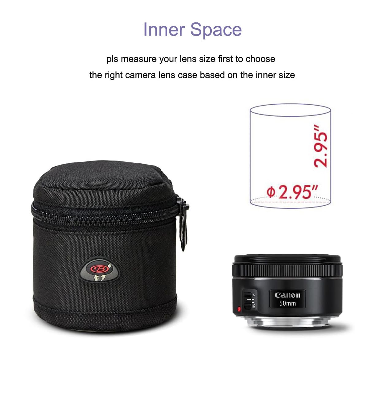 BPAULL Camera Lens Case DSLR Camera Lens Bag Fits for Camera Lens