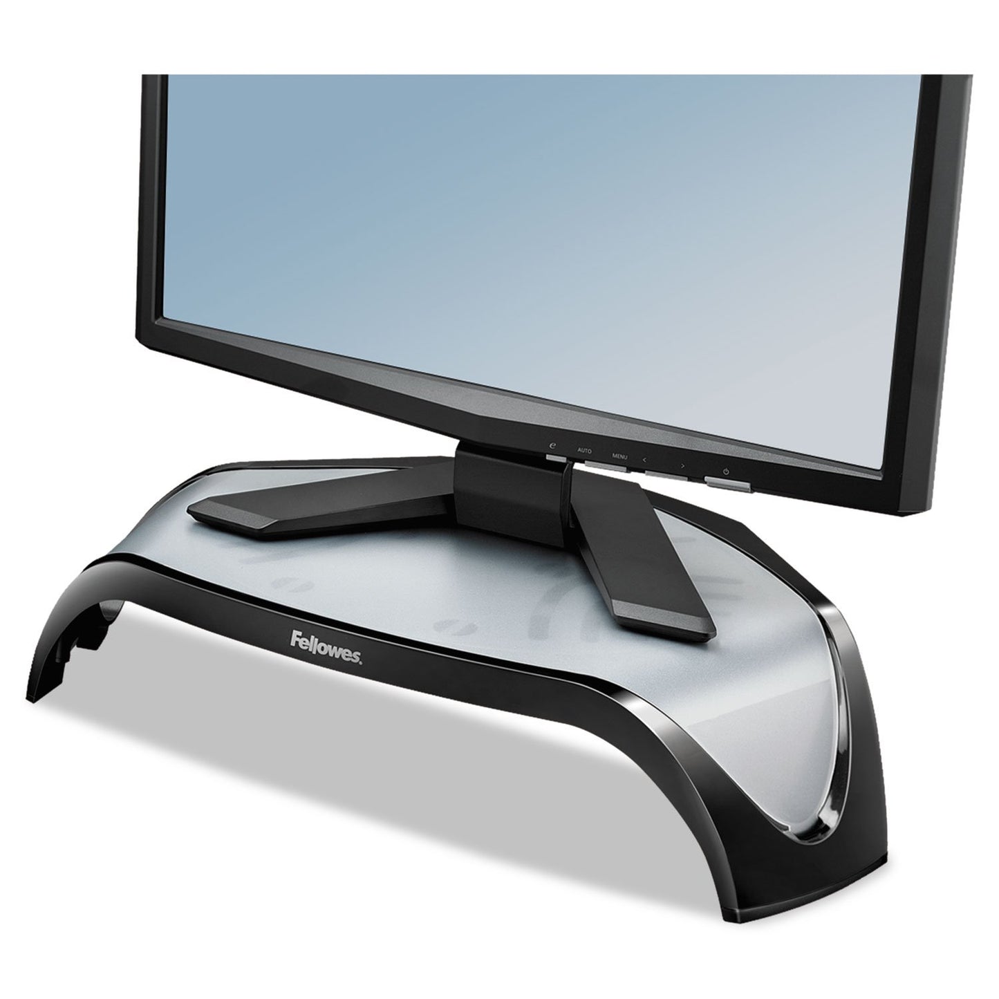 Fellowes 8020101 Corner Monitor Riser, Adjustbl,18-1/2-Inch x12-1/2-Inch x5-1/8-Inch, BK/GY