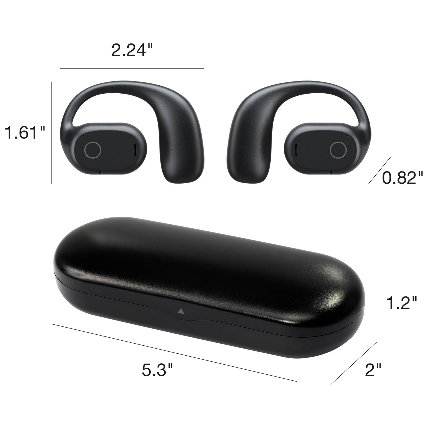 iLive Electronics 16mm Driver Clear Truly Wireless Open Ear Earbuds, Black, IAEBTO34B