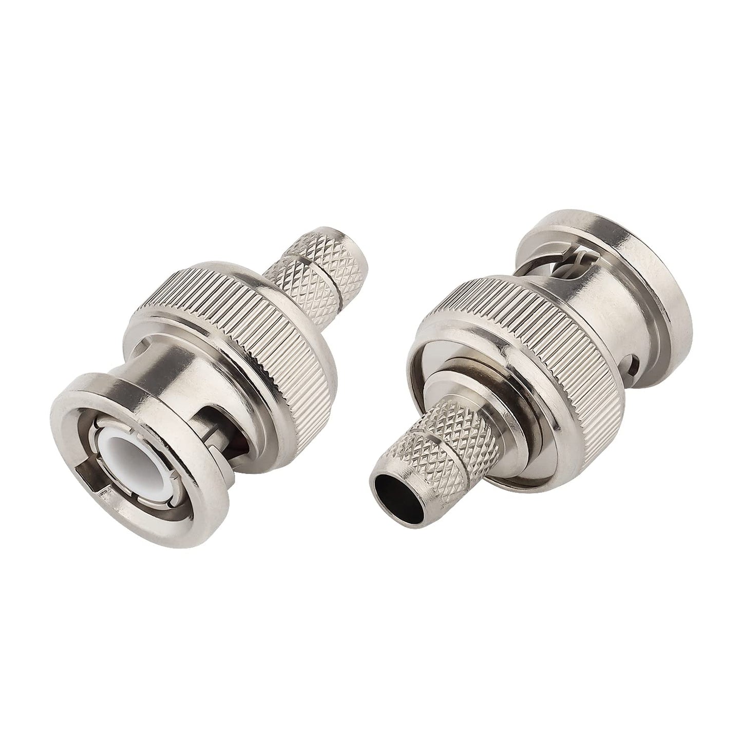 MOOKEERF BNC Male Crimp Connector, BNC Q9 Male Plug Crimp Connector for RG8X LMR240 4D-FB RG8 Mini Coax Cable (Pack of 10)