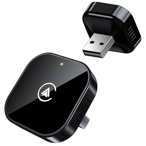 Teeran 2 in 1 Wireless CarPlay and Android Auto Adapter, Easy Setup Plug and Play, Fast Seamless Use Supports 1000+ Cars with Built-in Wired Car
