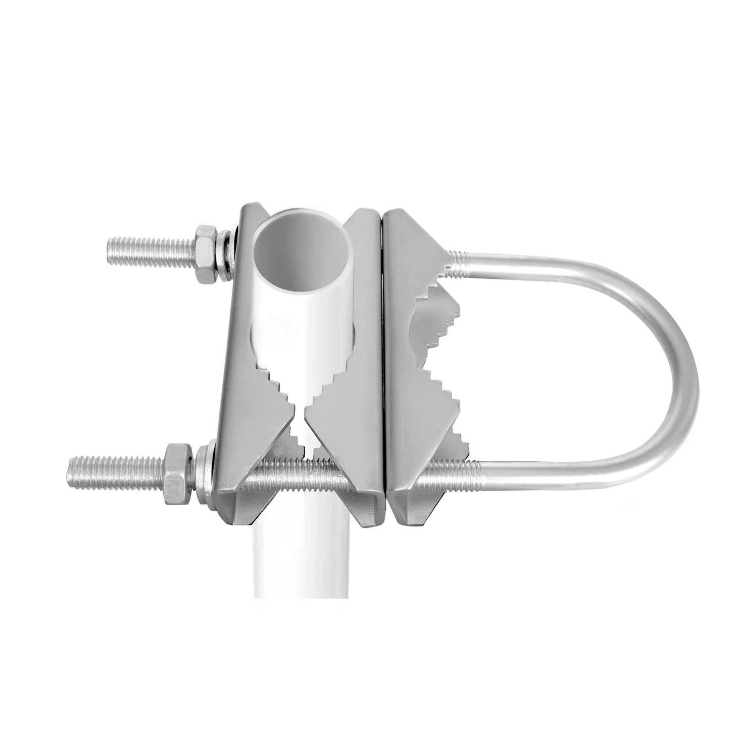Double Antenna Mast Clamp Heavy Duty V-Jaw Bracket with U Bolts, Sturdy Mast to Mast Mounting Hardware for Outdoor Antenna?2 Sets?, Slinkdsco
