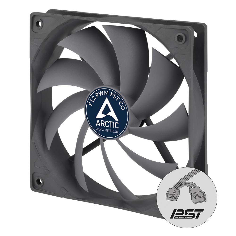 ARCTIC F12 PWM PST CO - 120 mm Case Fan with PWM Sharing Technology (PST), Dual Ball Bearing for Continuous Operation, Computer, Fan Speed: 230-1350