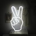 ineonlife Neon Peace Sign Decor Led Neon Signs Peace Finger Peace Sign Wall Sign 15'' x 8'' Victory Gesture Neon Light Novelty Neon Wall Lights