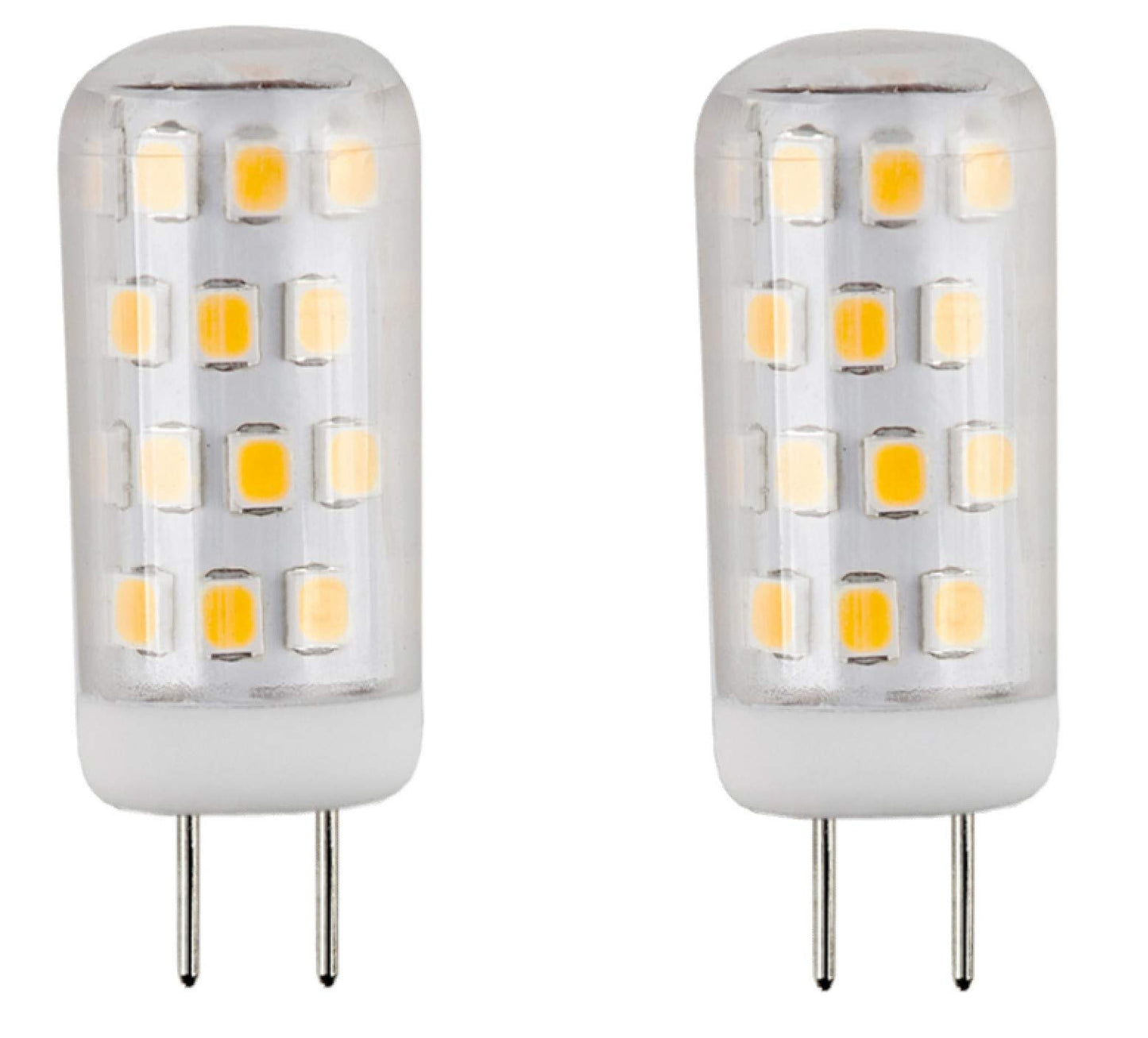 CBconcept UL Listed, G8 LED Light Bulb (Standard 37mm Length), 2 Pack, 3 Watt, 310 Lumen, Not Dimmable, Pure White 6000K, 360 degree Beam Angle, 35W