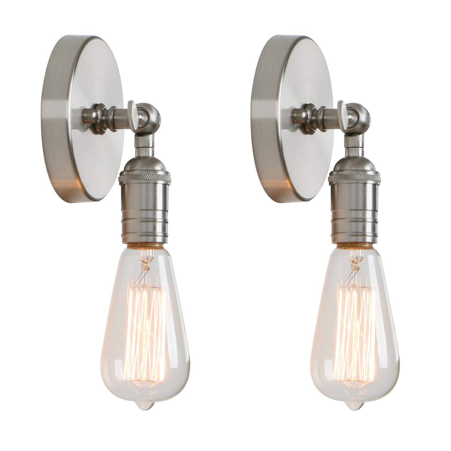 PERMO Vintage Single Sconce Light with On/Off Switch Wall Sconces Set of 2 Brushed sconces wall Lighting